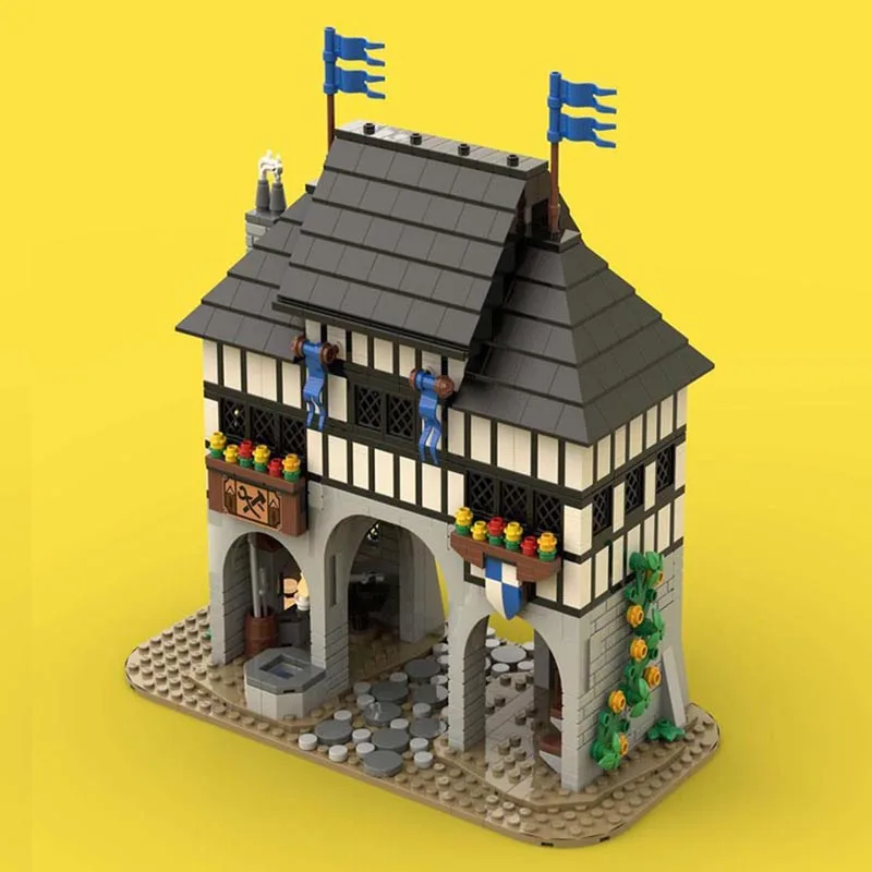 MOC-139581 1207ピース 小型粒子ブロック 中世の城門モデル おもちゃ ギフト