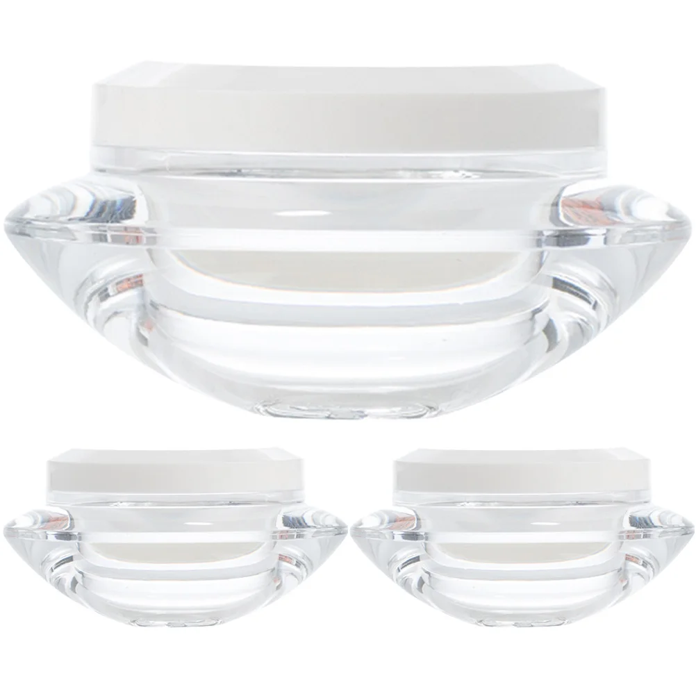 

3pcs Empty Face Cream Containers Acrylic Jars Travel Lotion Bottles Refillable Sample Holder Compact Size Smooth