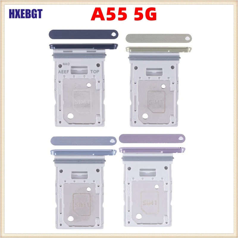 New For Samsung Galaxy A55 5G A556 Dual SIM Card Tray Slot Holder Socket SD Card Memory Tray Smartphone Repair Parts