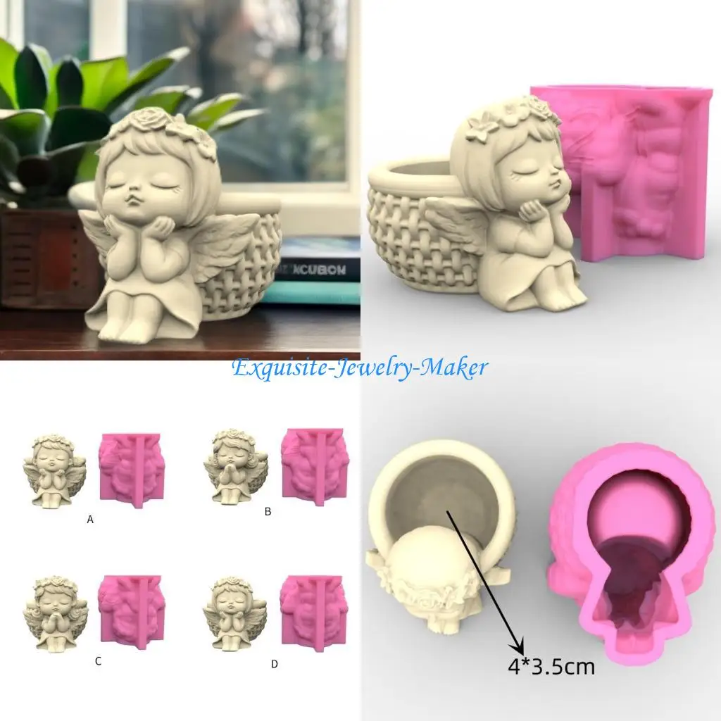 

24TF Girl Doll Shaped Flower Pot Epoxy Resin Mold Lovely Pen Holder Mould DIY Cement Pot Planter Silicone Mould Vase Molds