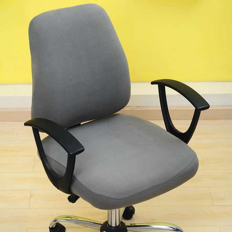 Office Chair Cover With Back Computer Game Seat Cover Solid Universal Spandex Anti-dust Elastic Armchair Slipcover