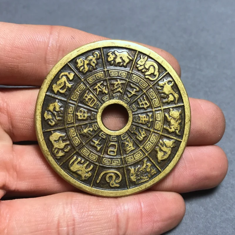 Wholesale Copper Coins Pure Copper Copper Coin Dragon Tiger Mountain Zhang Tian Shi Back Zodiac Bagua Diagram Amulet Copper Coin