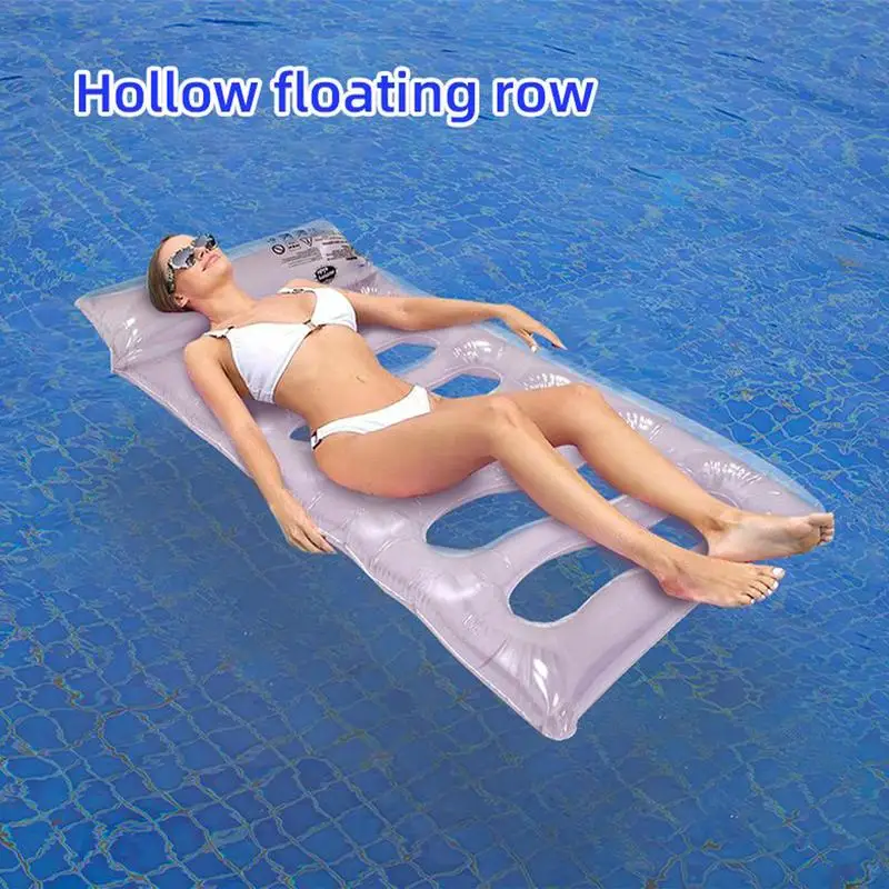 Flotadores de piscina para adultos, hamaca de agua flotante inflable, flotadores de piscina portátiles plegables para viajes de fiesta junto a la piscina en el río y el lago