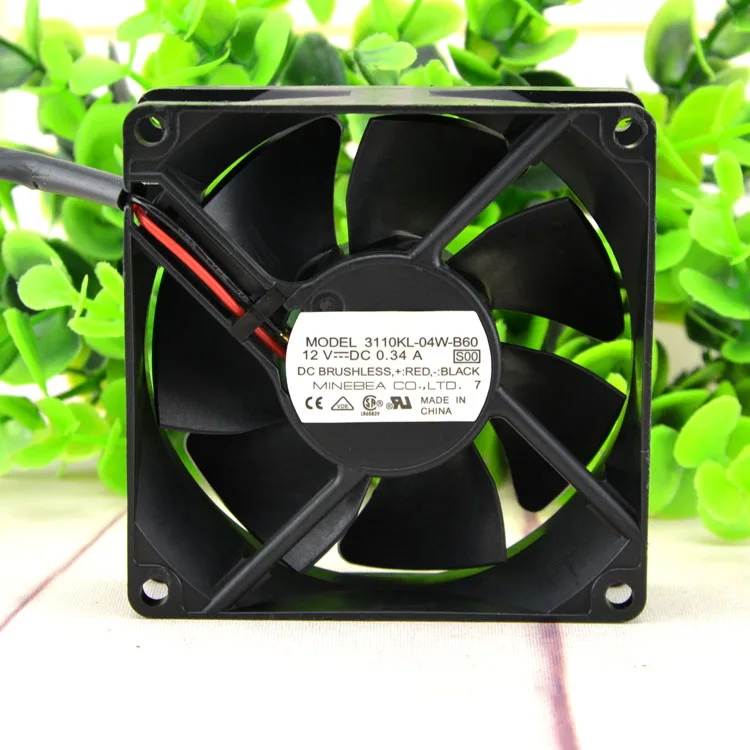 

New For Original NMB 3110KL-04W-B60 8025 8CM 12V 0.34A Ultra-Silent Cooling Fan