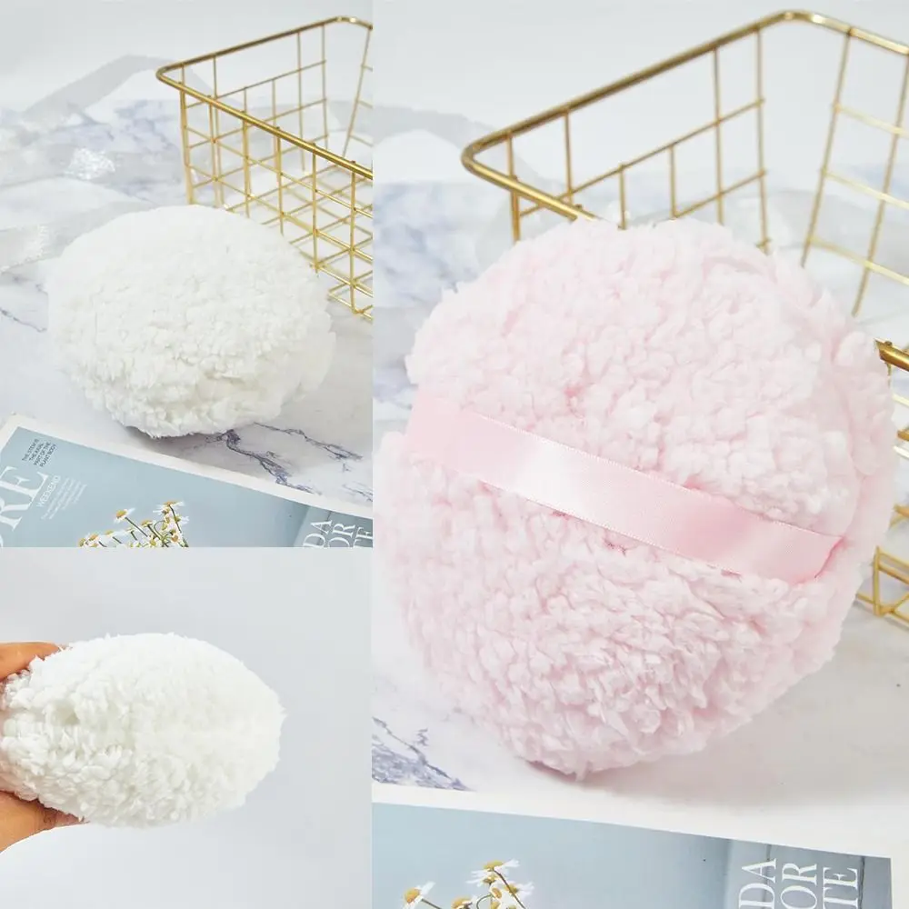 ร้อนขนาดใหญ่พิเศษแป้งพัฟยาว Plush Soft Body Powder Applicator ง่ายต่อการถือ Oversize Oversize ฝุ่นพัฟ Body Face Powder