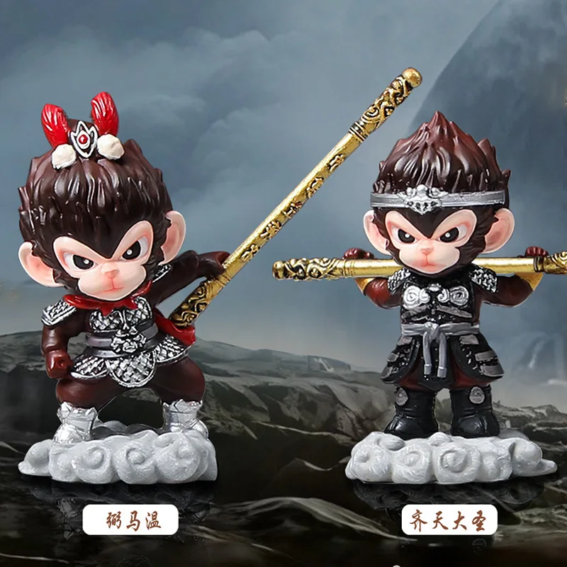 6 sztuk / pudełko Wukong Legend Blind Box Ornament Black Myth Wukong Mystery Box Cake Decoration Golden Hoop Stick Collect Model Kid Gift