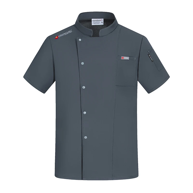 Uniforme de Chef fresco y transpirable, chaqueta de servicio de comida, ropa de camarero de Hotel, monos de cocina exquisitos, ropa de trabajo de restaurante