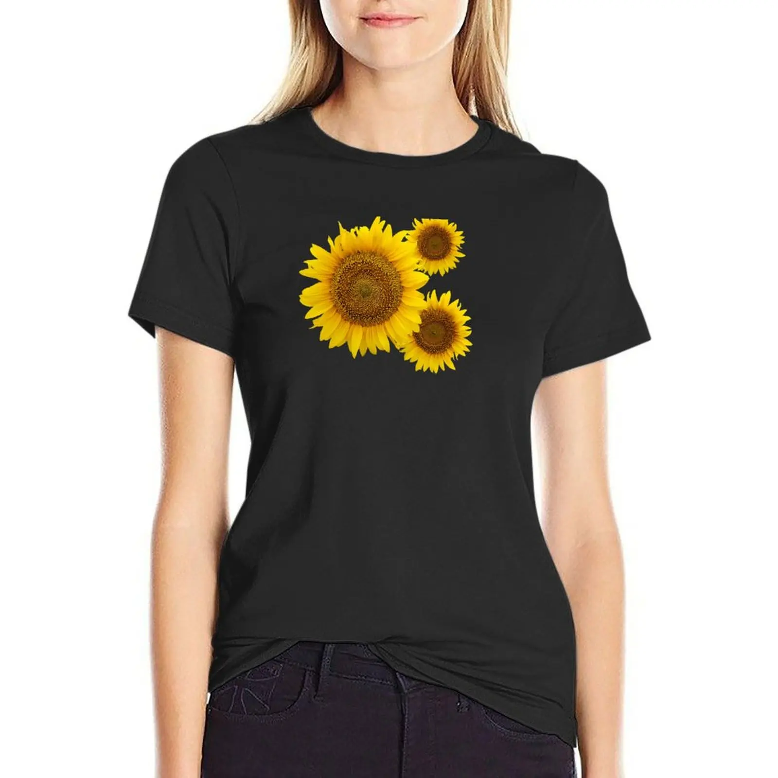 

Sunflower Frenzy T-shirt Short sleeve tee korean fashion summer tops plus size t shirts for Women loose fit