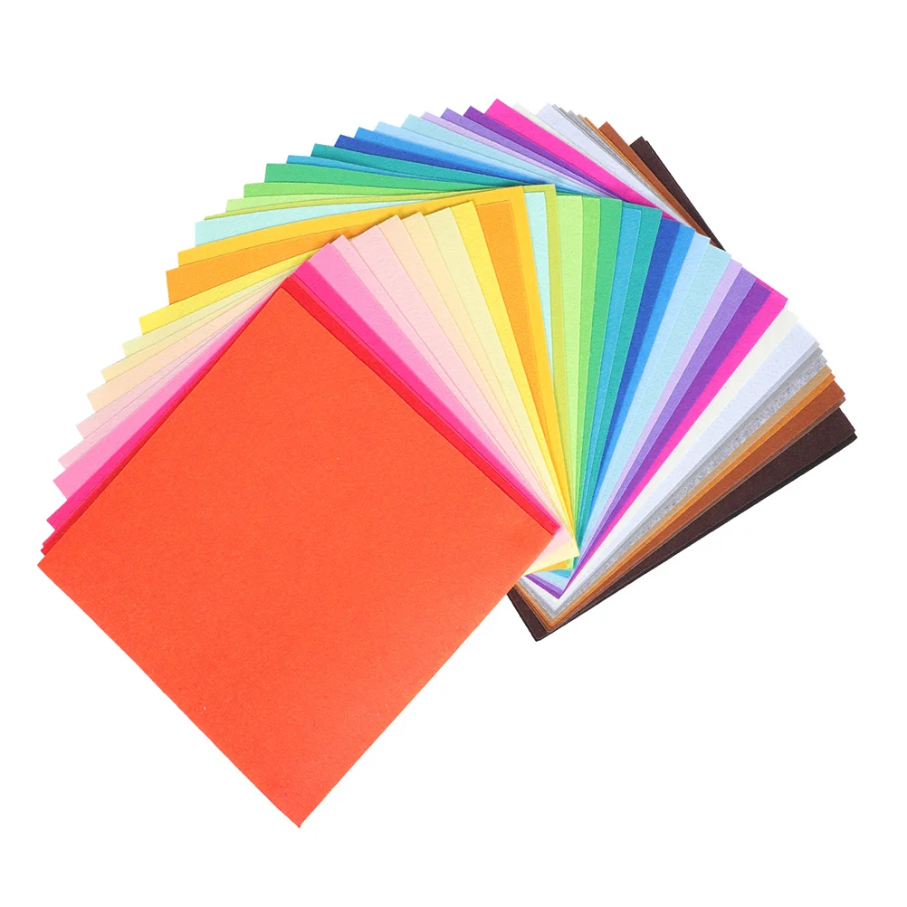 40 個のフェルト布片高級正方形 DIY クラフト作成材料子供用快適な色褪せない縫製用品