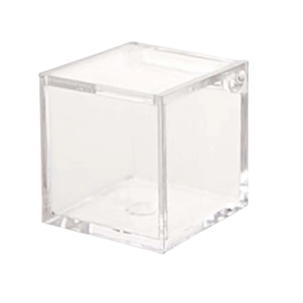 

12 pcs Candy Box 4.5X4.5Cm Transparent Plastic Gift Box For Christmas Treats Party Favors Cupcake Packaging Cube Goody Bags