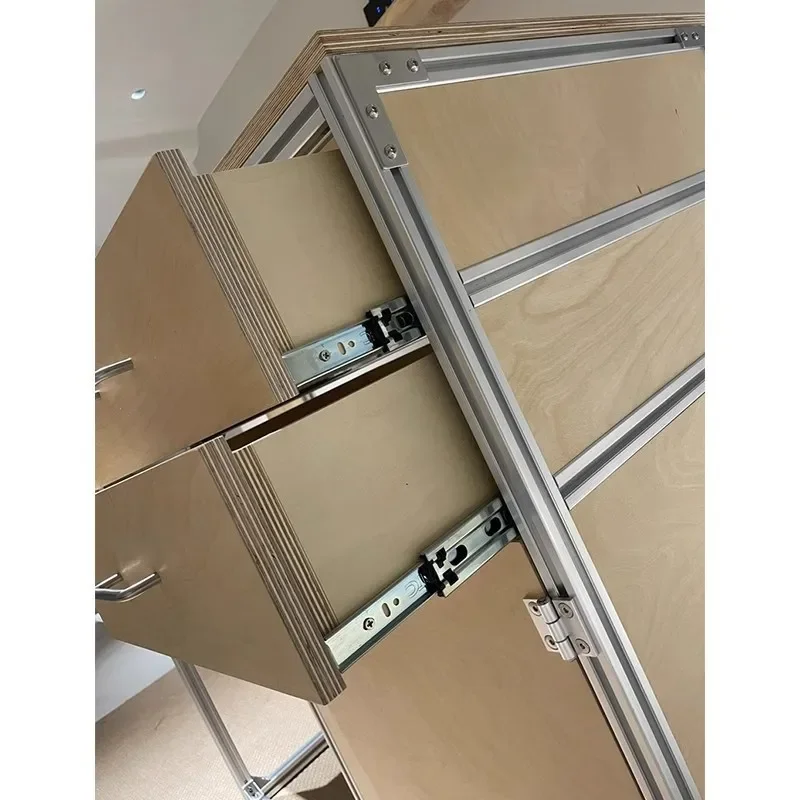 Modern simple aluminum profile storage integrated combination locker household simple birch locker