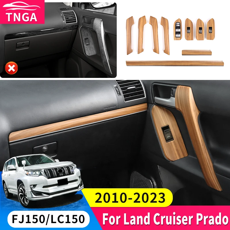 

For 2010-2023 Toyota Land Cruiser Prado 150 LC150 Wood Grain Door Handle Armrest Interior Upgrade Accessories Replacement Parts