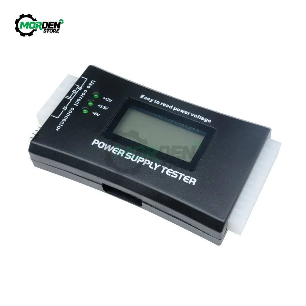 LCD Power Tester PC Computer 20/24 Pin 4 PSU ATX BTX ITX SATA HDD Tester Battery Power Bank Meter for Electrician Tools