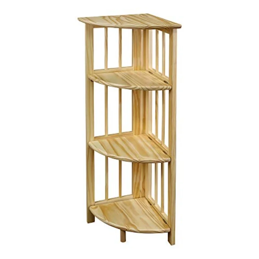 

4-Shelf Solid Wood Corner Bookcase