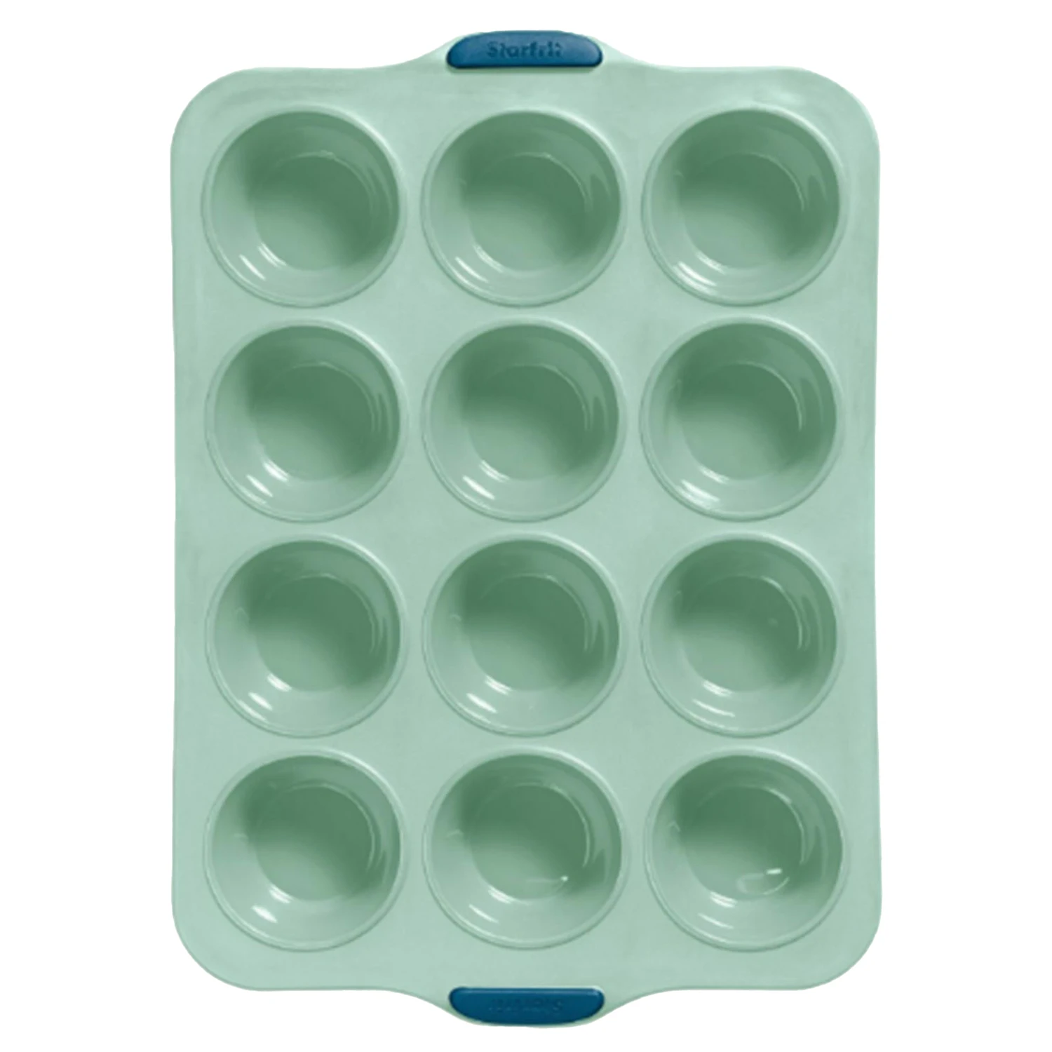 

12-Cup Silicone Muffin Pan with 2.75-Inch Cups and Reinforced Metal Frame for Even Baking