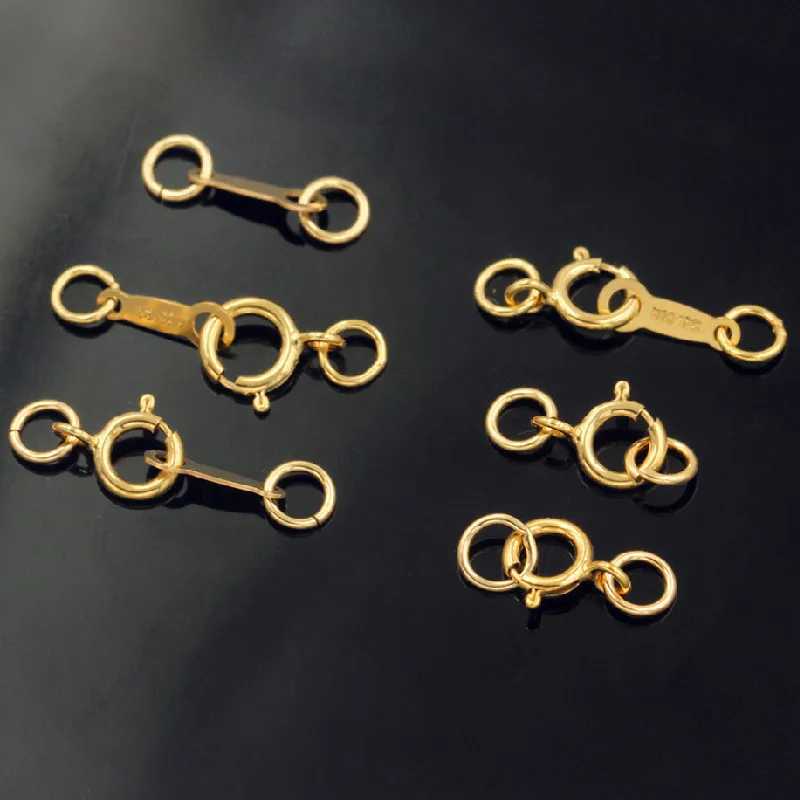 14K Gold Filled Spring Ring Clasps Jump Rings Tags Combination Matching for Bracelets Necklace Making Handmade Jewelry Findings