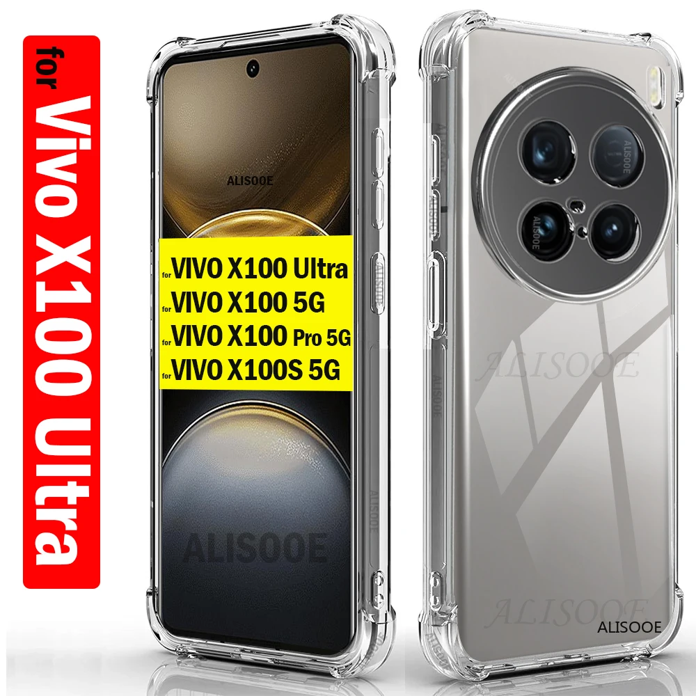 Transparent Funda for VIVO X100 Ultra X100s Case Ultra Thin HD Clear Soft Shockproof Phone Cover for Vivo X100 Pro Capa