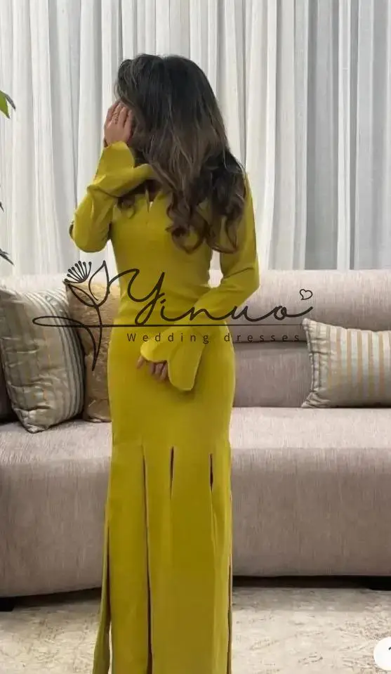 

customized Saudi Evening Dresses Long Sleeve Prom Dresses Pleated Floor Length Zipper Party Dresses vestidos de novia