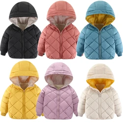 Kids Thick Cotton Jackets Boys Girls Coat Autumn Winter New Children Down Padded Baby Jacket Plus Velvet Warm Cotton Outerwear