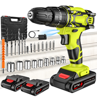 21V Cordless Impact Screwdriver Multifunctional Drill Power Tool 25+3 Torque Setting 2 Gear Speed Electric Screwdriver