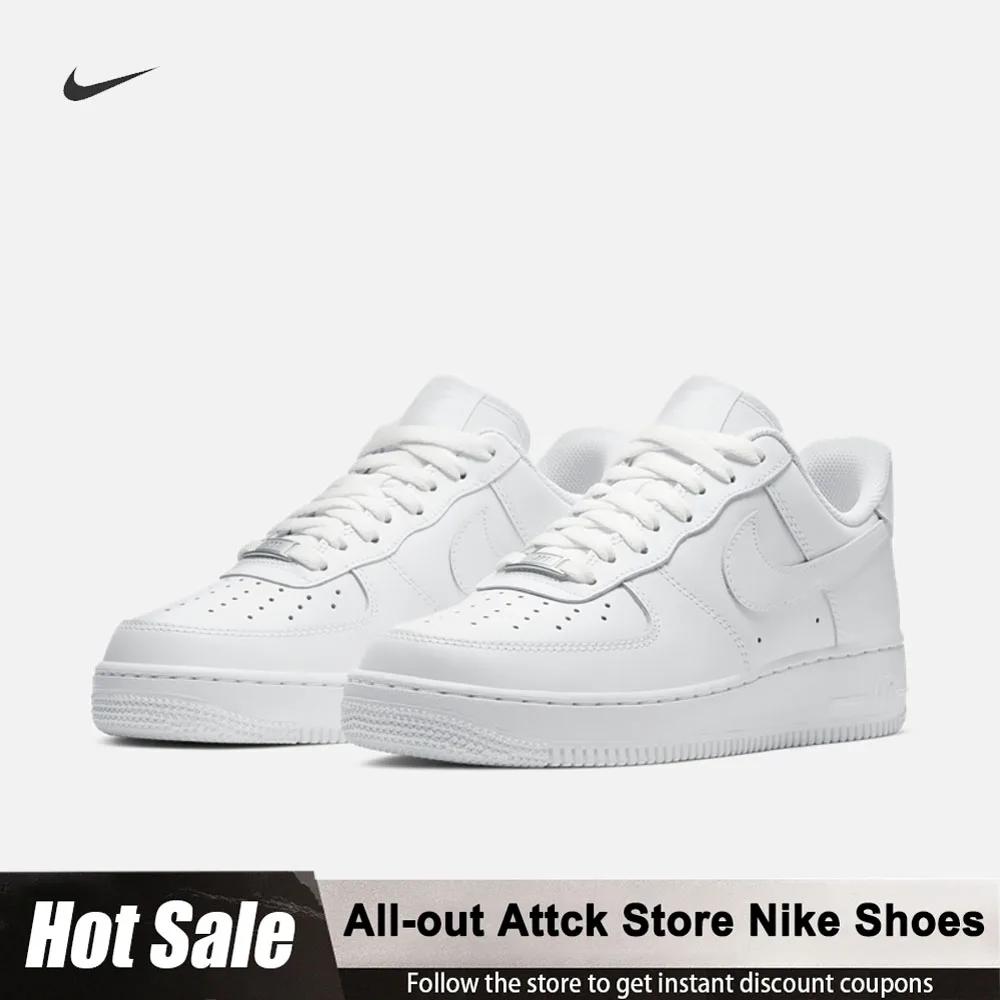 Nike Air Force 1 Women's Low-top Thick-soled Sneakers Classic Retro Pure