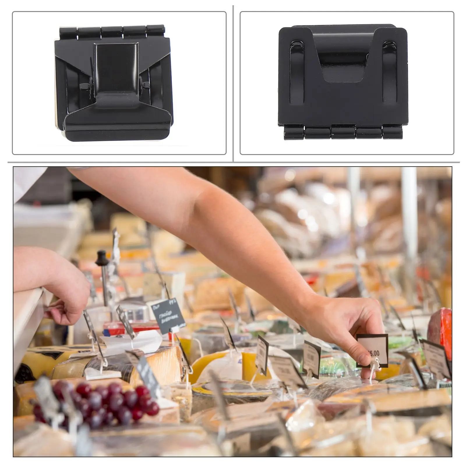 5 Buah Klip Rak Logam Ringan Tempat Label Harga Rak Label Klem Pajangan Tanda untuk Toko Ritel Supermarket