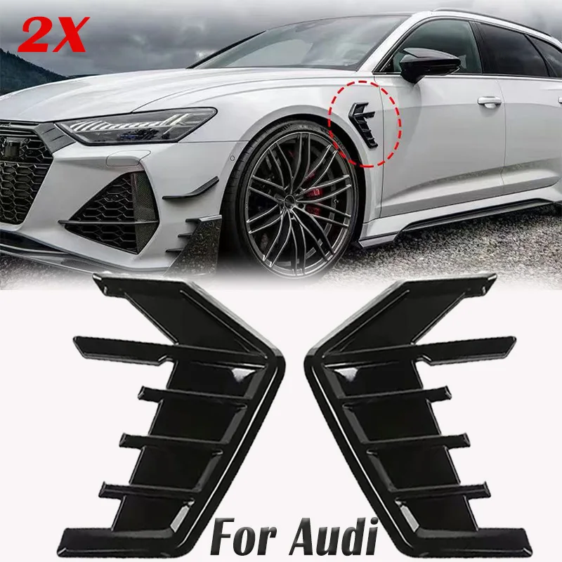 2pcs Car Air Flow Fender Hood  Cover TrimSide Wing Decals Body Shark Gill  For Audi TT 8N 8J S-Line Clubsport RS FV/8S 1999–2025