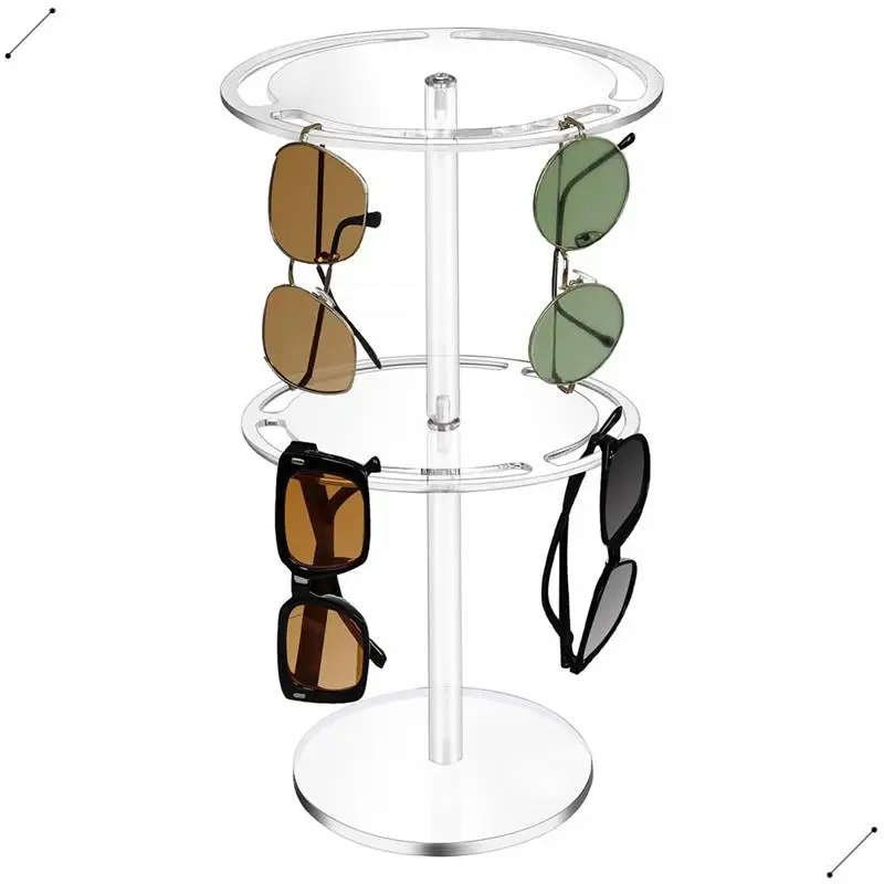 360° Rotatable Acrylic Eyeglasses Display Stand Eyewear Storage Rack For Tabletop Sunglasses Holder Stand