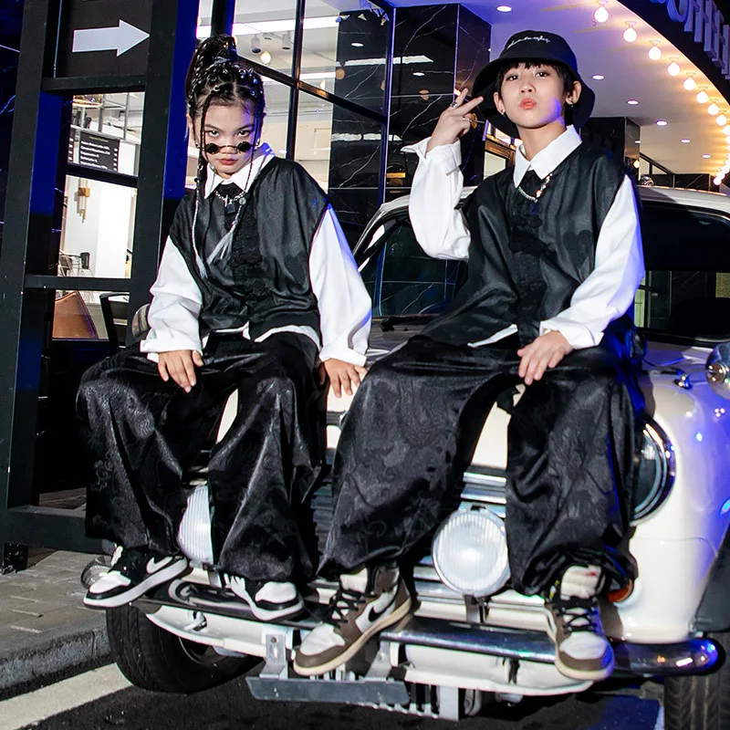 

Street Dance Children's Trendy Hip-Hop Boys Chinese Style New Year's Performance Costume GirlstTaiwan Fashion Show Jazz Dance Pe
