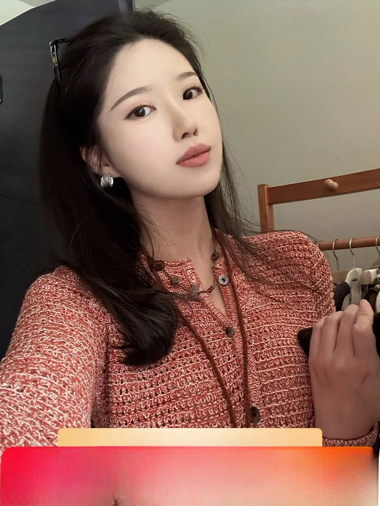 

ZNG OP Женский открытый свитер-кардиган с рисунком «Humpkin Doll» в тыквенных и синих кофейных цветах, повседневный длинный свеч Co...