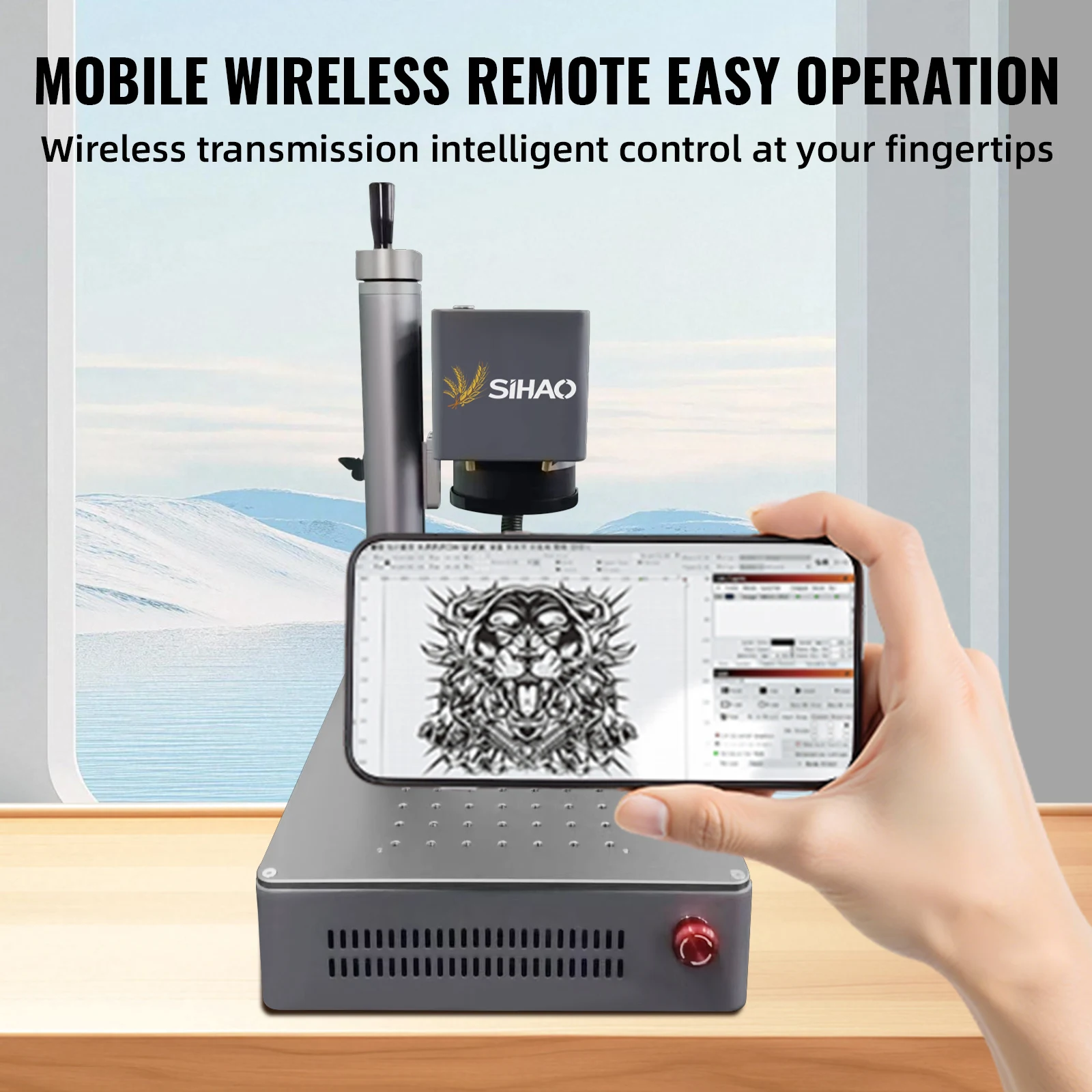 

SIHAO Fiber Laser Marking Machine High Power Business Industrial Portable Engraver for Metal Jewelry Plastic Leather