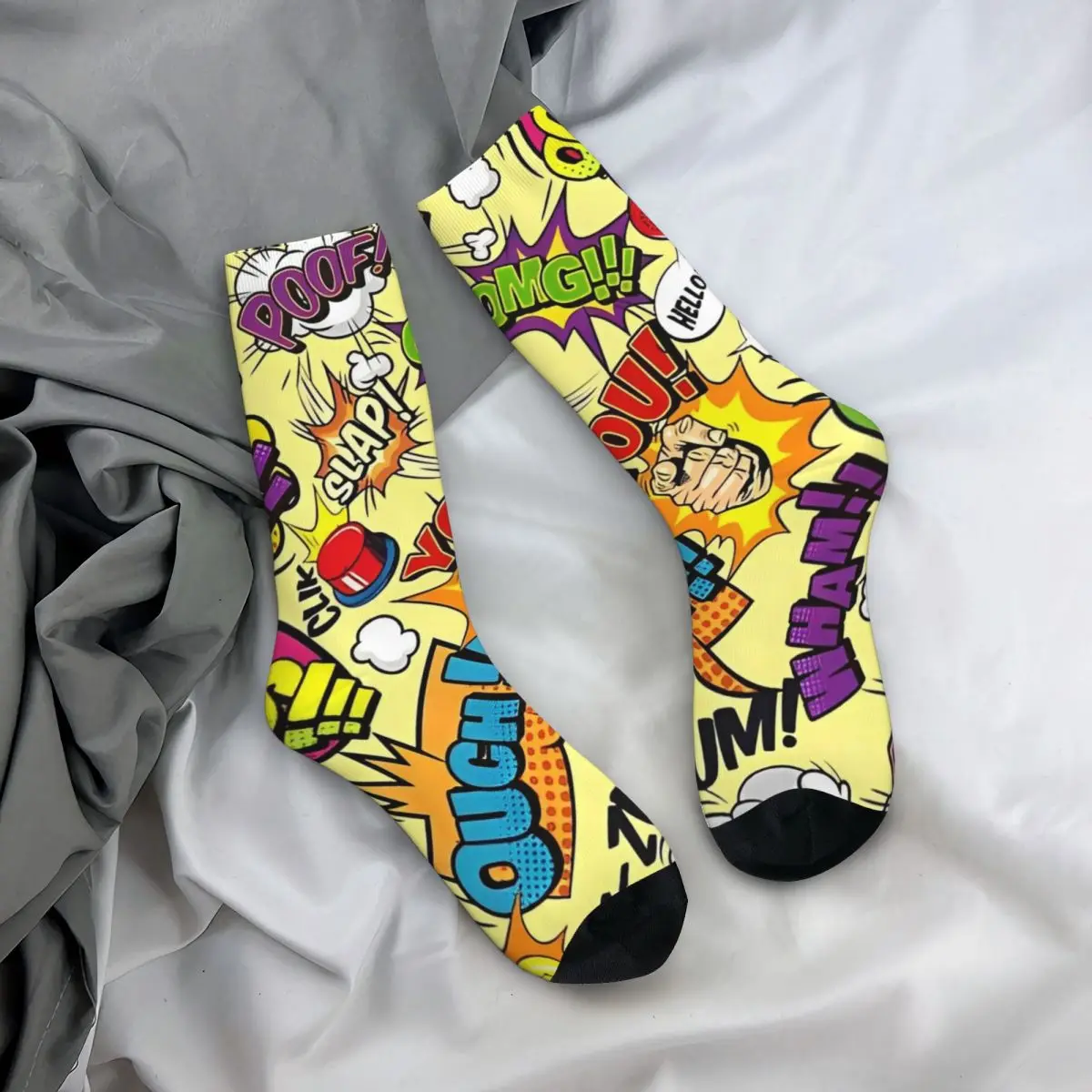 Kaus kaki elemen seni Pop komik warna-warni kaus kaki Fashion poliester pria wanita hadiah kaus kaki Harajuku musim semi musim panas musim gugur musim dingin