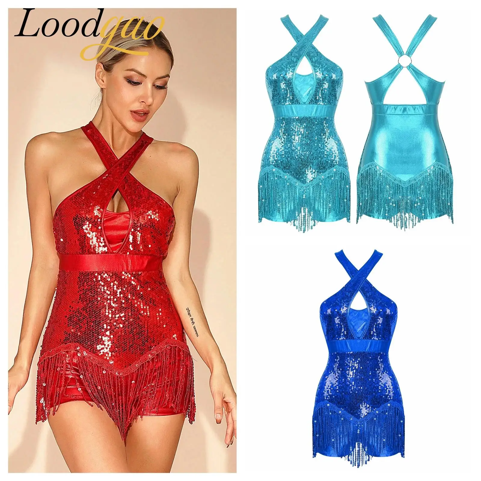 

Бальное платье для выпускного вечера для женщин, костюм для бальных танцев с блестками, костюм для латинских танцев, боди с бахромой и кисточками, трико для танго, румбы, костюмы для ча-ча