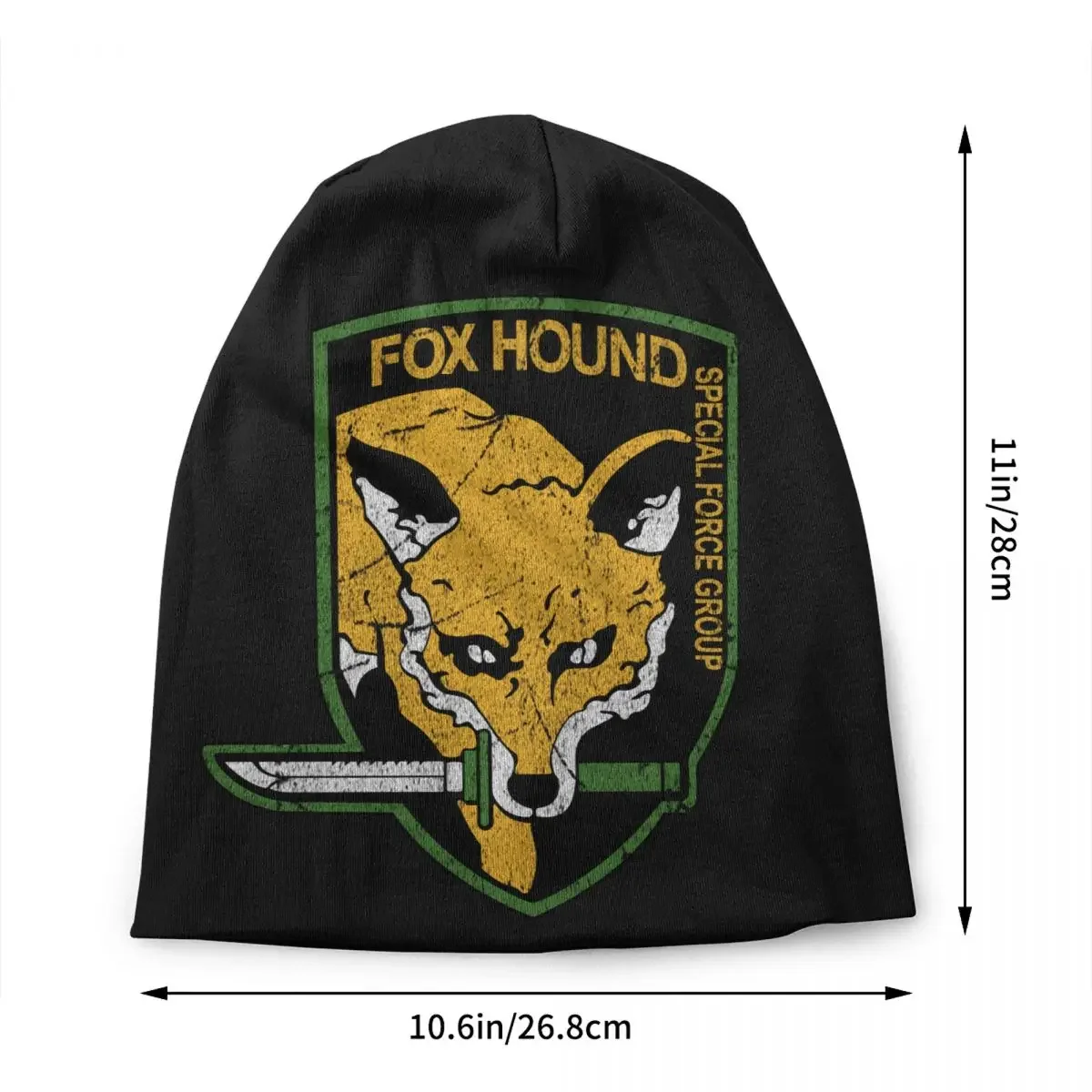 Metal Gear Solid Fox Hound Skullies Beanies Caps Unisex Winter Warm Knitted Hat Adult Video Game Bonnet Hats Outdoor Ski Cap