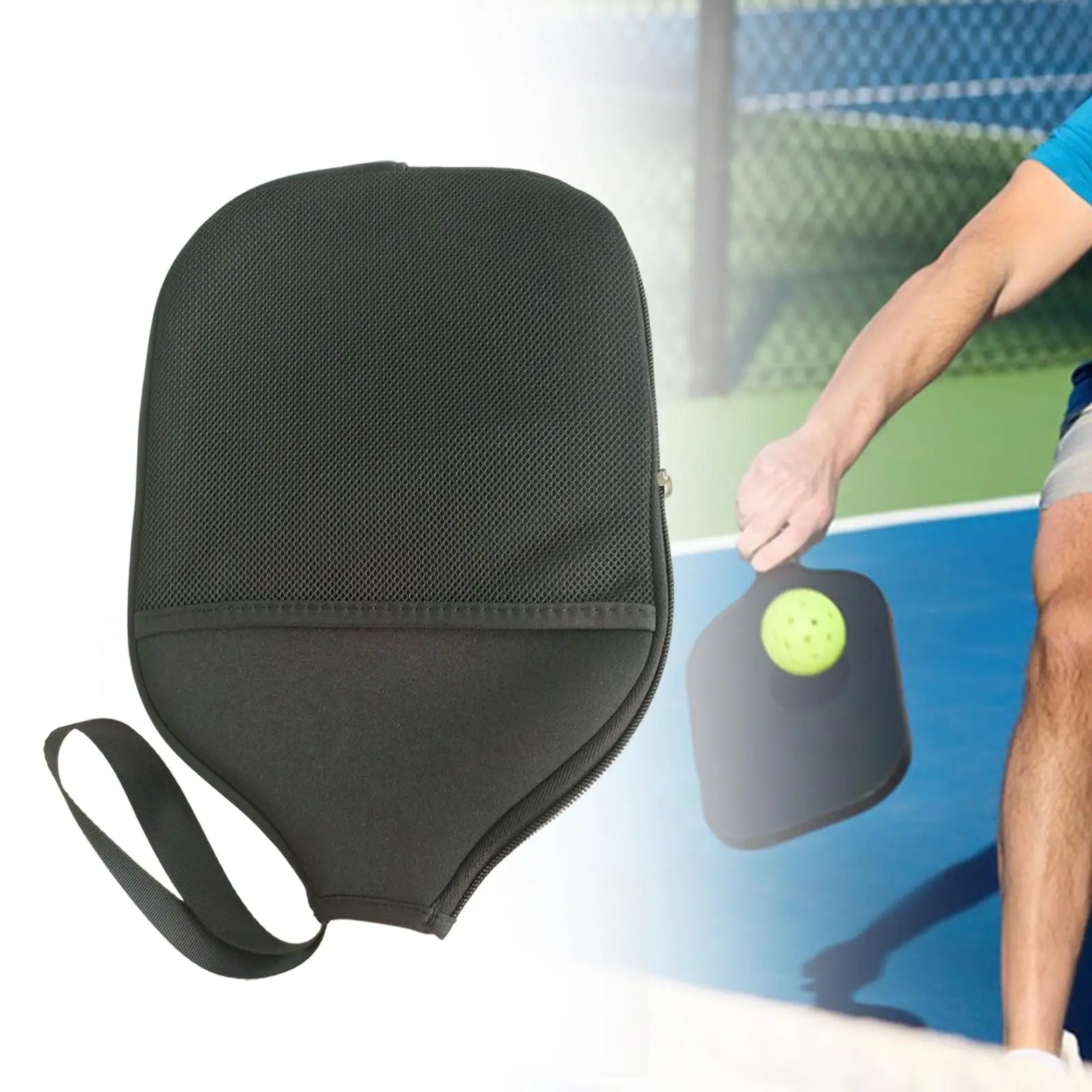 

Portable Pickleball Paddle Case Mesh Pocket Sturdy Neoprene Material for Casual and Professional Players