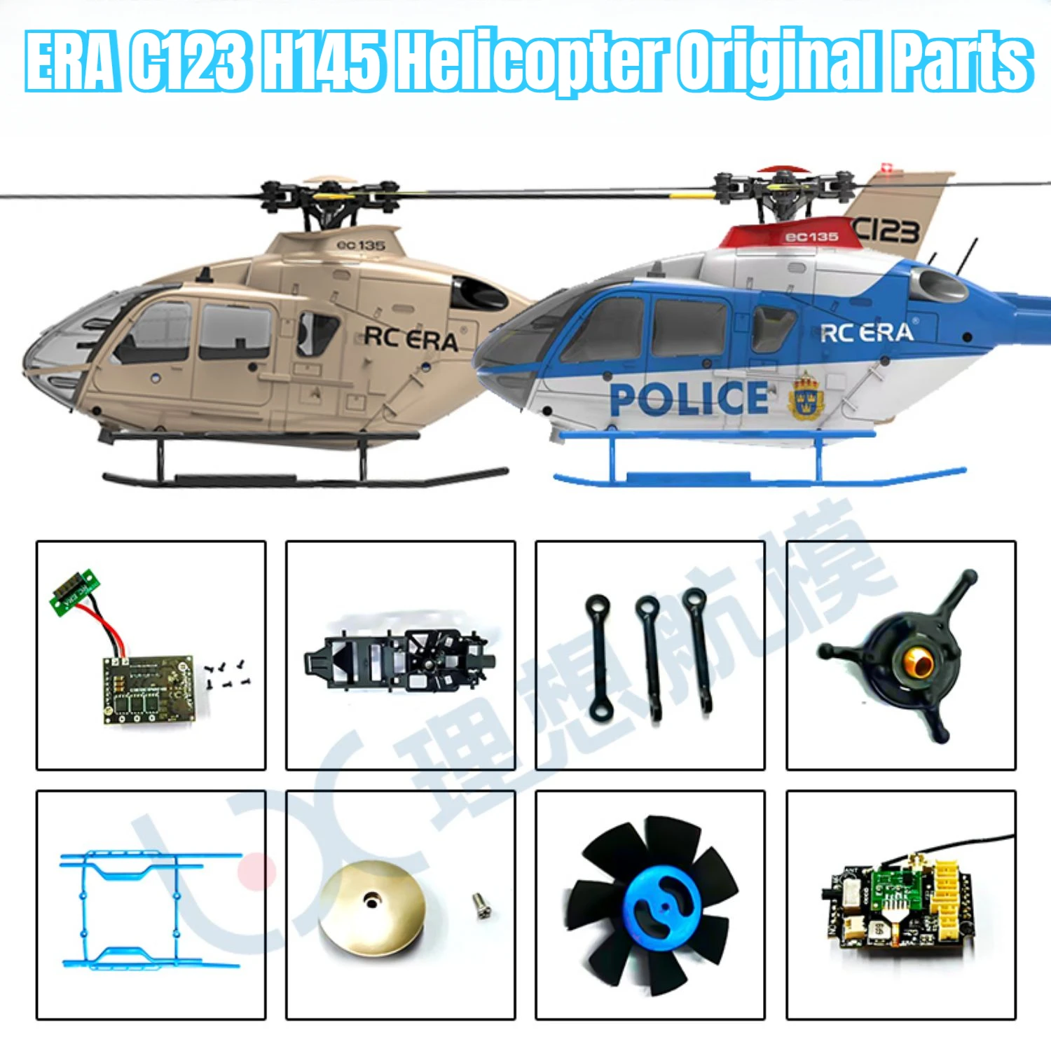 ERA Cree-Hélicoptère de simulation d'oiseau RC HBahn, pièces d'origine, engrenage de direction, lien moteur, train d'atterrissage, récepteur