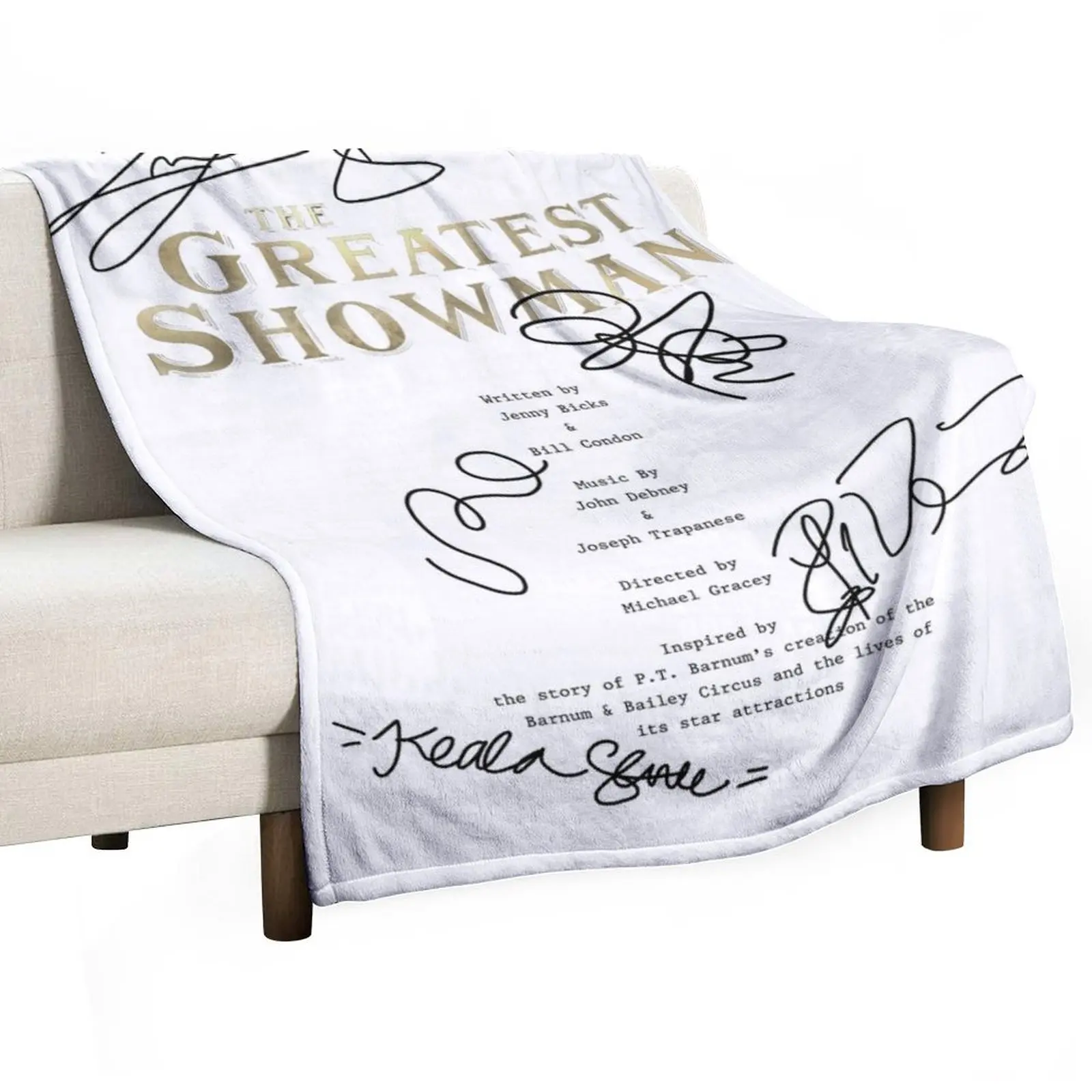 The Greatest Showman Script Throw Blanket Plaid Stuffeds Thins Large Blankets