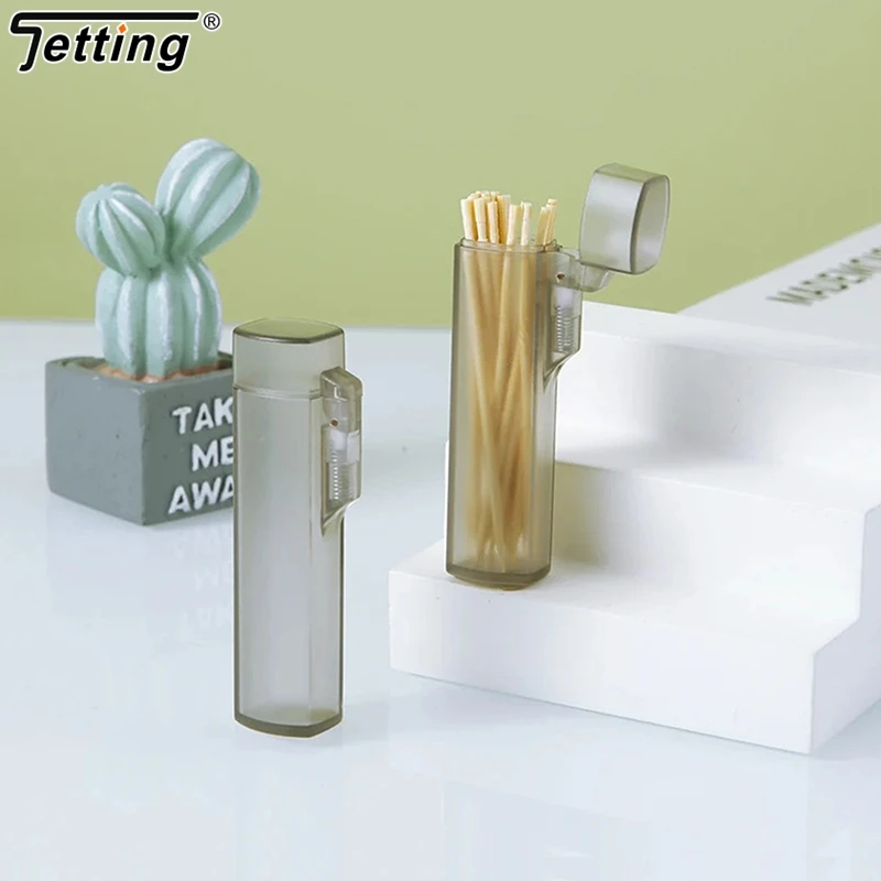 Portable Toothpick Holder Transparent Plastic Toothpick Box Cigarette Holder Storage Case Needle Case Outdoor Travel