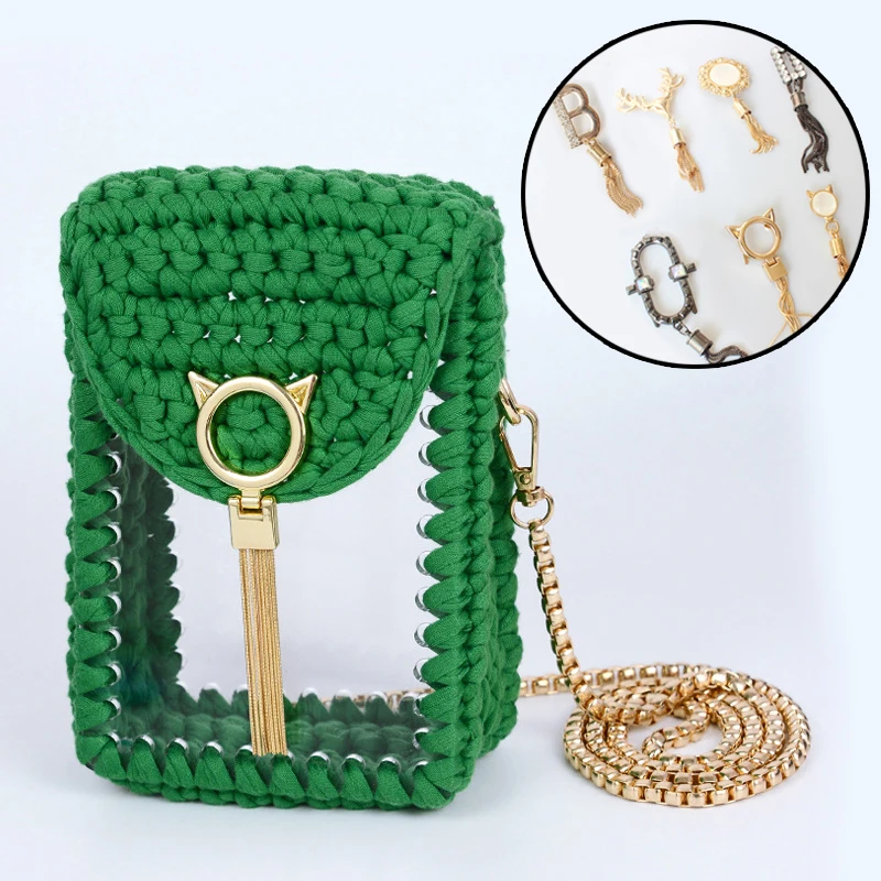 Exquisite Metal Cute Deer Clasp Buckle Bag Purse Hat Decor With Tassel Hardware DIY Accessory Bag Hardware Woven Bag Decoration