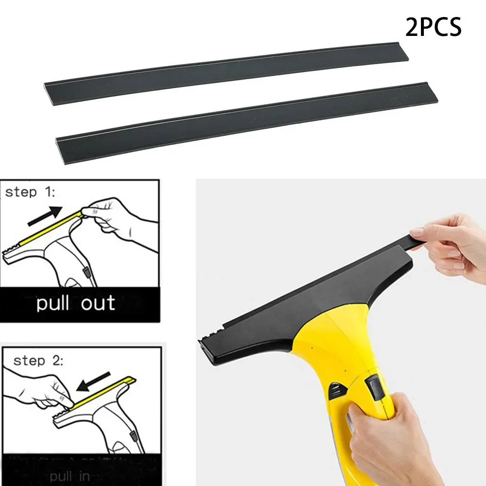 2pcs 28cm Rubber Scrapers Glass Window Clean Scrapers Vacuum Cleaner Head Replacement Pulling Lips For Karcher WV50 WV60 WV70