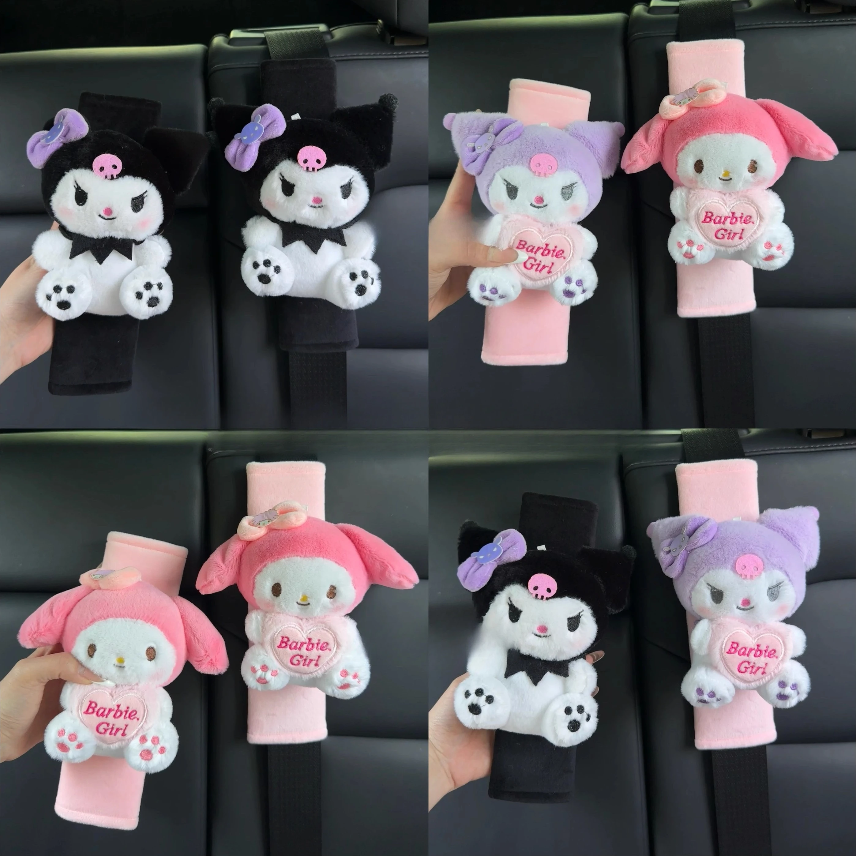 

Sanrio Kuromi Car Safety Belt Cover Adjustable Seat Belt Cover Shoulder Strap Cover Car Shoulder Protector Pad Auto Accessories