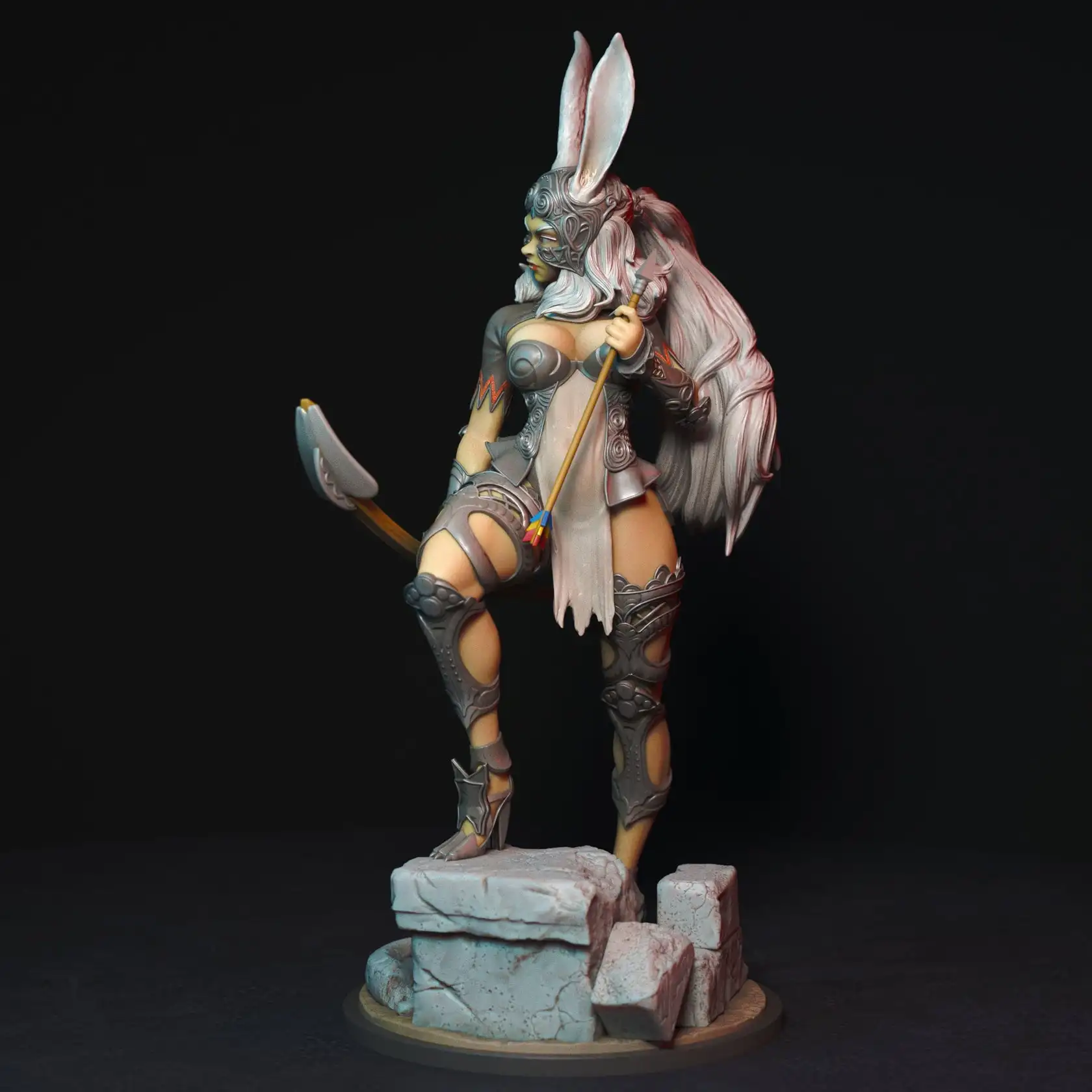 

1/24 3d Printing Model Kit Resin Fran Rabbit Girl Warrior Model Kit DIY Miniature Reduction Statue Unpainted Kit Toy