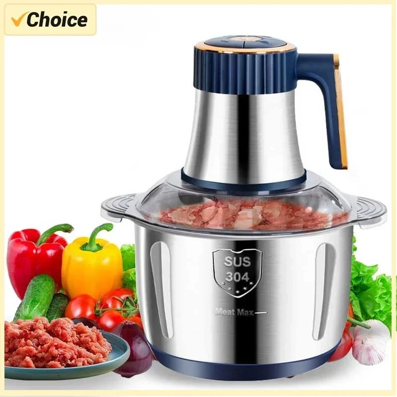 5L  Meat Grinders 304 Stainless Steel Food Crusher Multifunctional Vegetable Slicer Chopper Mincer Baby Food Processor