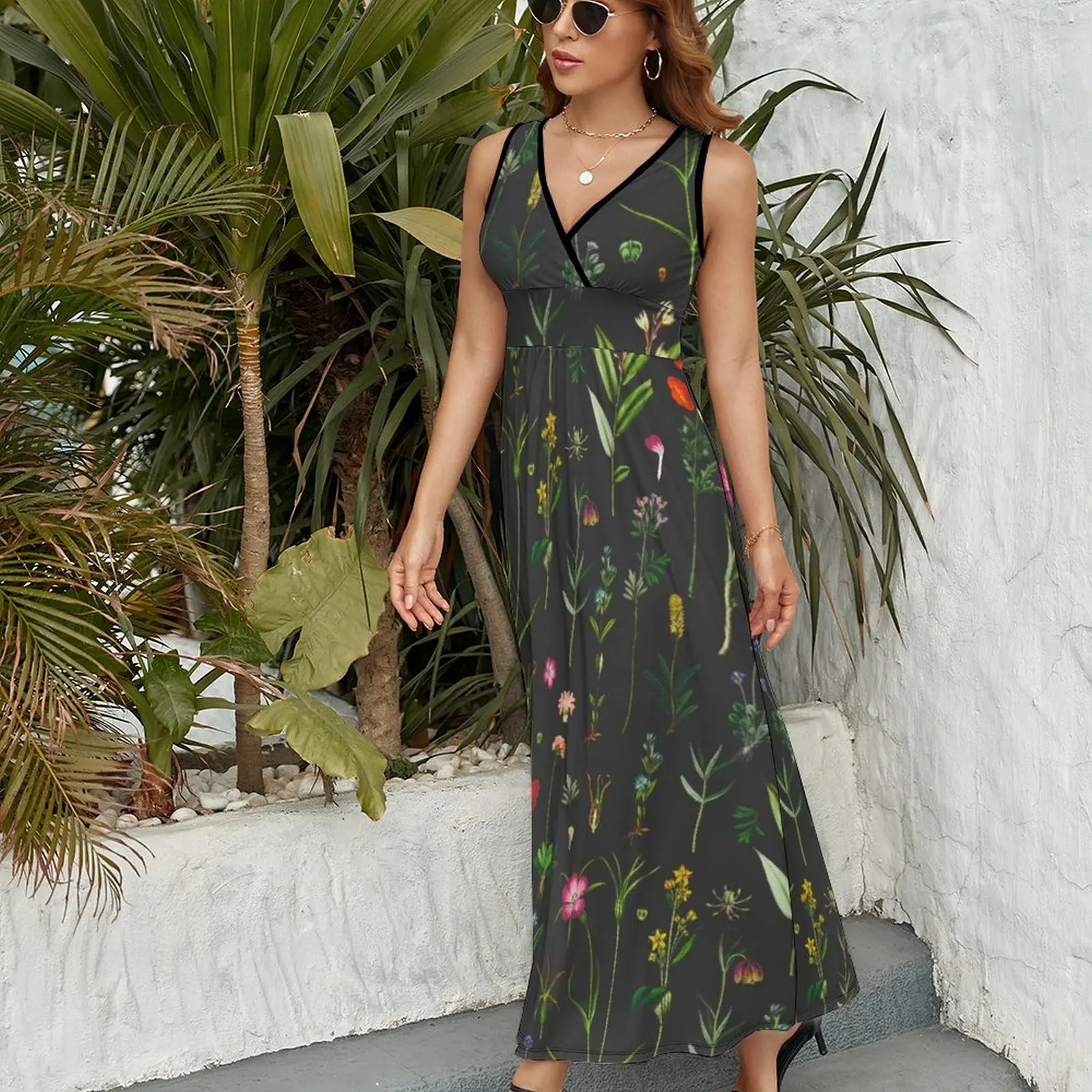 Botanicals-vestido de noche de lujo sin mangas para mujer, traje elegante Vintage, 2023