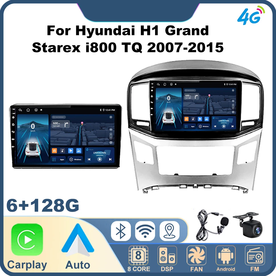 Android Auto Car Stereo Radio for Hyundai H1 Grand Starex I800 TQ 2007-2015 Wireless CarPlay 4G GPS WIFi Auto Smart Systems