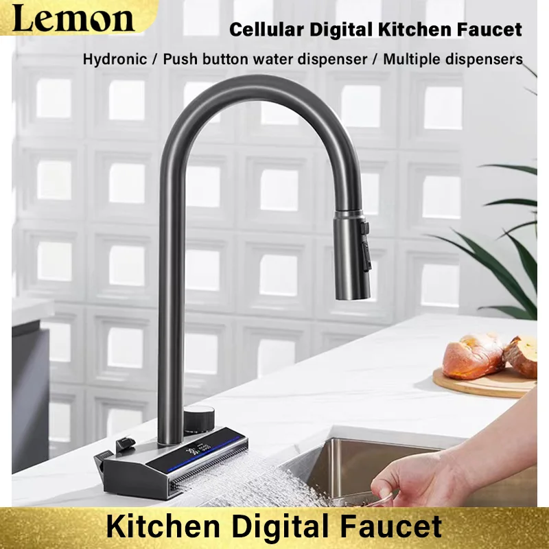 

Waterfall Sink Pull Type Kitchen Faucet Hot Cold Mixer Vegetable Wash Tap Basin Multiple Water Outlets Rotation Flying Rain Tap