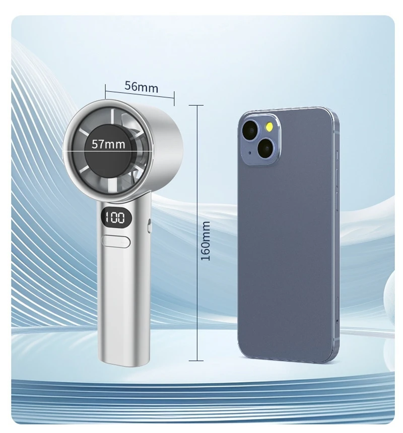 Lenovo 6000mah Handheld Cool Fan LED Digital Display Electric Hand Fans Ice Compress High-Speed Cool USB Rechargeable2026 image 6