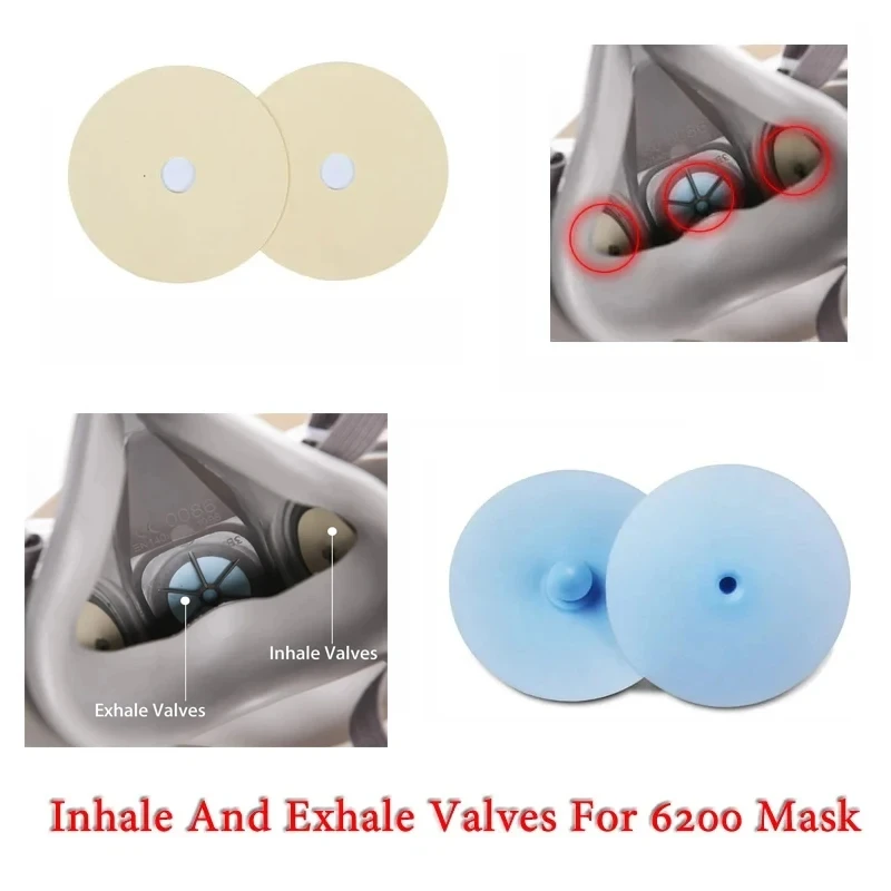 5-10pcs 6200 Mask Accessories Replace For 6200/7502/6800 Respirator 6889 Exhale Valves Silica Gel 6893 Inhale Valves