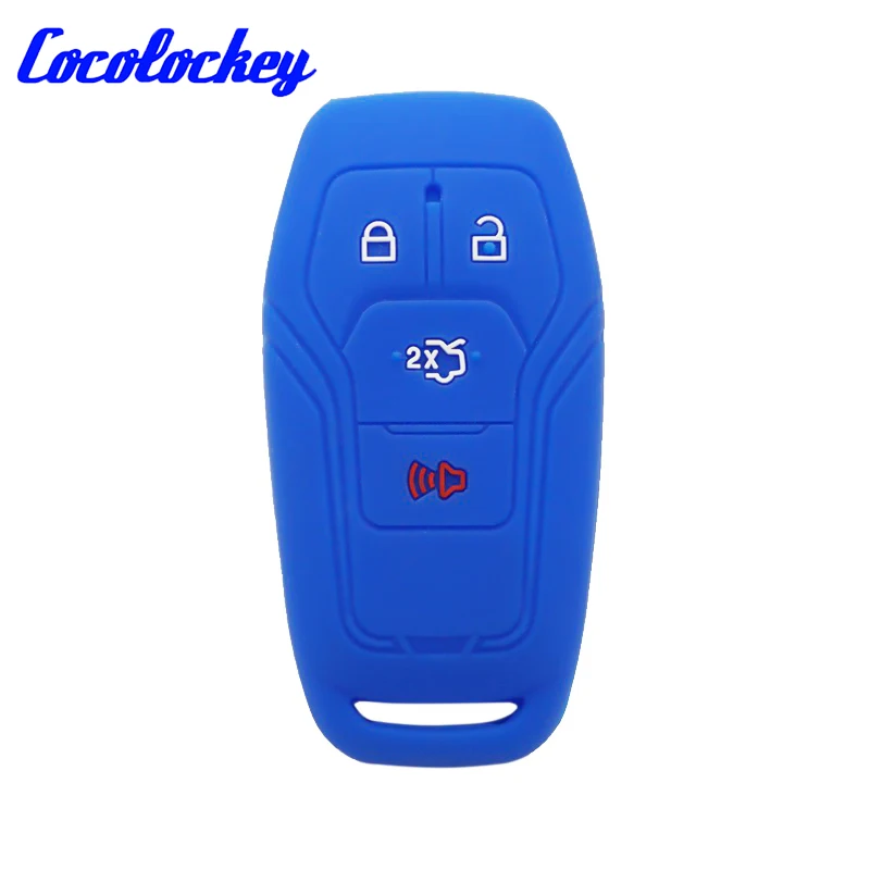 

Cocolockey Key Shell Protect for Ford Mustang Explorer 4 Button Remote Smart Silicone Key Fob Cover Case Car Accessory 2 Pcs/lot