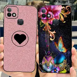 나비 러브 하트 소프트 실리콘 커버, Infinix Hot 10i 케이스, X659B 패션, Infinix Hot 10 X682B 범퍼, Hot10 Lite Funda